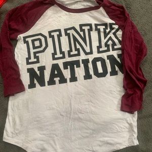 Pink graphic baseball tee